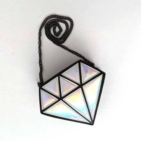 N/A Handbags - NWOT Diamond Shaped Holographic Crossbody Bag
